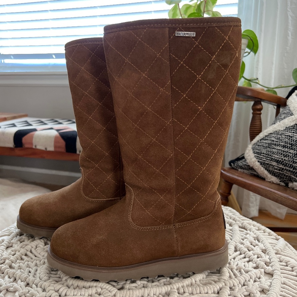 BearPaw quilted, tall  boots size 8